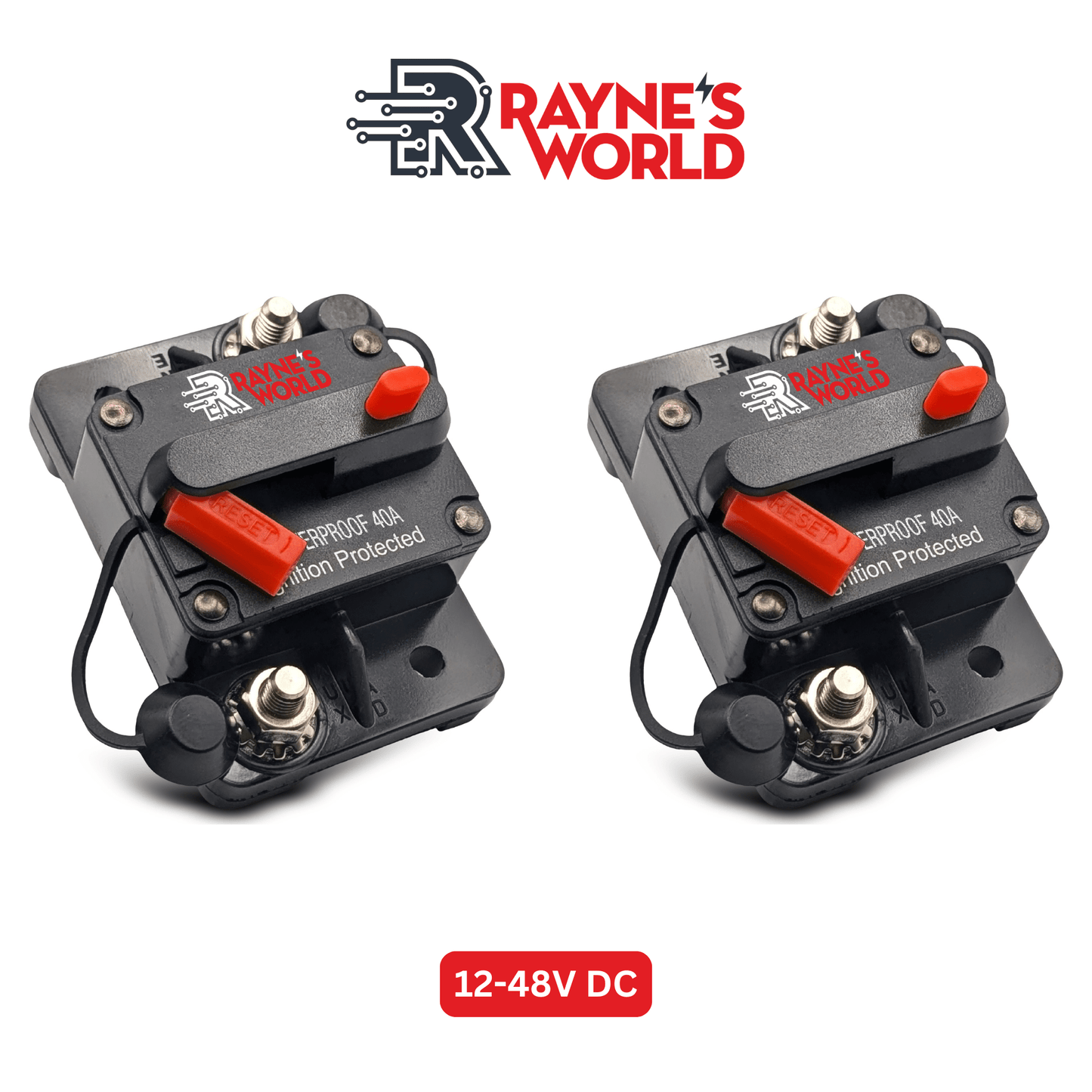 2 PACK 30-300 Amp 12V-48V DC Waterproof Circuit Breaker Manual Reset - Great for Car Stereo, Solar Power Systems, Automotive, ATV, Marine, Boat Trolling Motors