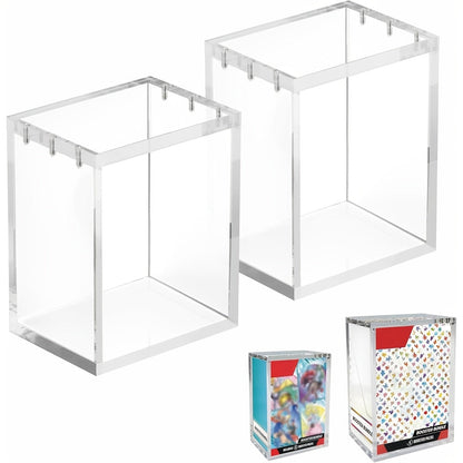 Acrylic Display Case for Pokemon Booster Bundle – UV Protection Magnetic Clear Protective Box for Scarlet Violet, Prismatic Evolutions, 151, Paldean Fates 6-Pack Bundles, Standard & Mega Evolution Fit, 1 or 2 Pack
