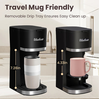 Single Serve Coffee Maker 3-in-1 – Hot & Iced Coffee Machine Compatible with K-Cup Pods, Ground Coffee & Tea, 6-12 oz Brew Sizes, Iced Tea Maker, Compact Countertop Brewer – Black (CM6080/CM6070)
