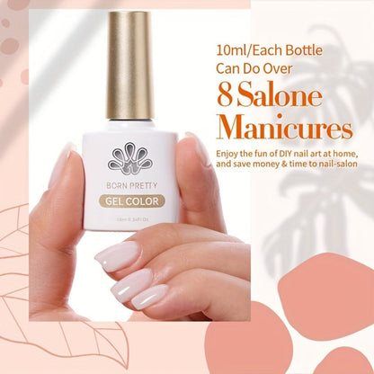 Jelly Gel Nail Polish Translucent 10ml – Glass Nail Look, 30-Day Soak-Off Semi-Permanent UV LED, Milky White Snow Glitter Pink Nude Shades, Buildable Salon Quality for Women