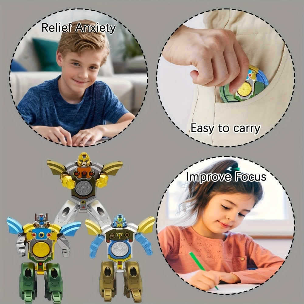 Deformation Robot Fingertip Gyro Fidget Spinner – Creative Finger Gyroscope Toy for Kids & Adults | 12/21/30 Pack Bulk Set, Stress Relief Gift