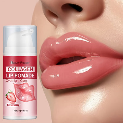 Lip Pomade Collagen 30g Moisturizing Plumping Lip Essence — Deep Hydration Day & Night Lip Care Nourishes Repairs Dry Chapped Lips Long-Lasting Clear Glossy Finish All Skin Types