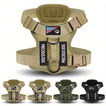 Reflective No-Pull Dog Harness with Patches – Adjustable Soft Mesh Vest Harness for Small, Medium & Large Dogs | S, M, L, XL