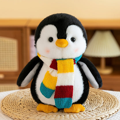 Penguin Stuffed Animal Plush Toy with Scarf – Cute Soft Penguin Plush Doll for Desktop Sofa Shelf Decor, Birthday Valentine's Day Thanksgiving Christmas Gift for Kids & Adults