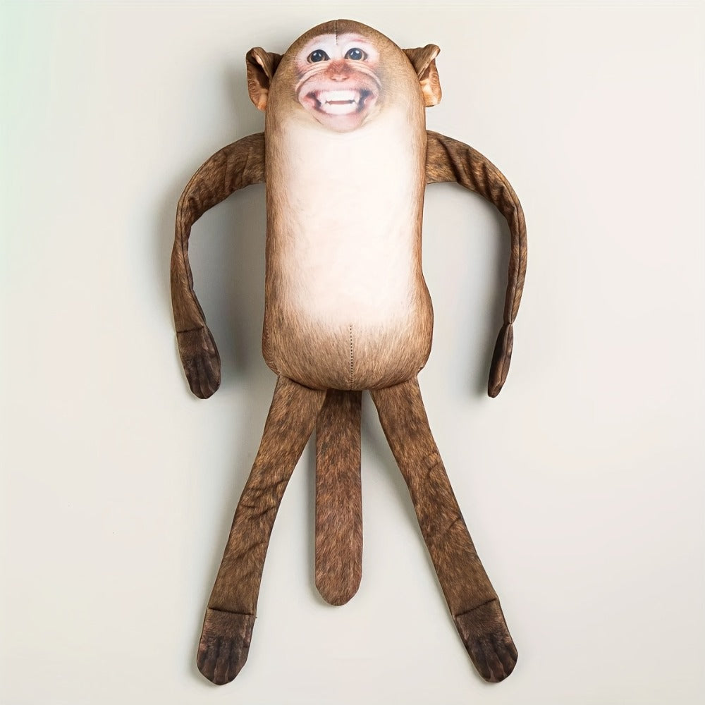 Magnetic Monkey Plush Toy 9.8 Inch — Funny Hanging Fridge Magnet Stuffed Animal Mischief Monkey for Office Home Kitchen Locker Decor | Gag Gift White Elephant Secret Santa Birthday Party Gift for Adults