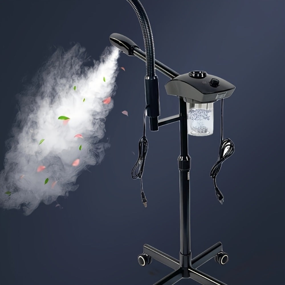 Facial Steamer with Ozone & 3X Magnifying Lamp — 2-in-1 Professional Wheeled Spa Steamer, Timer Preset, Home Face Sauna, Deep Pore Cleansing Skin Care Beauty Device for Women