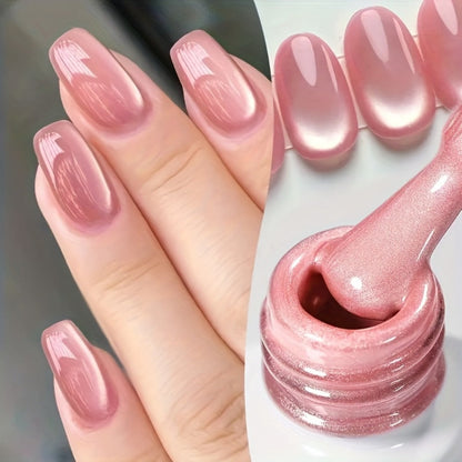 Pink Holographic Rainbow Cat Eye Gel Nail Polish 0.51oz Magnetic Color Shifting Effect - Soak-Off LED UV Long Lasting Chip-Resistant Salon Quality Nail Art Design for Women DIY Home Manicure Pink Series