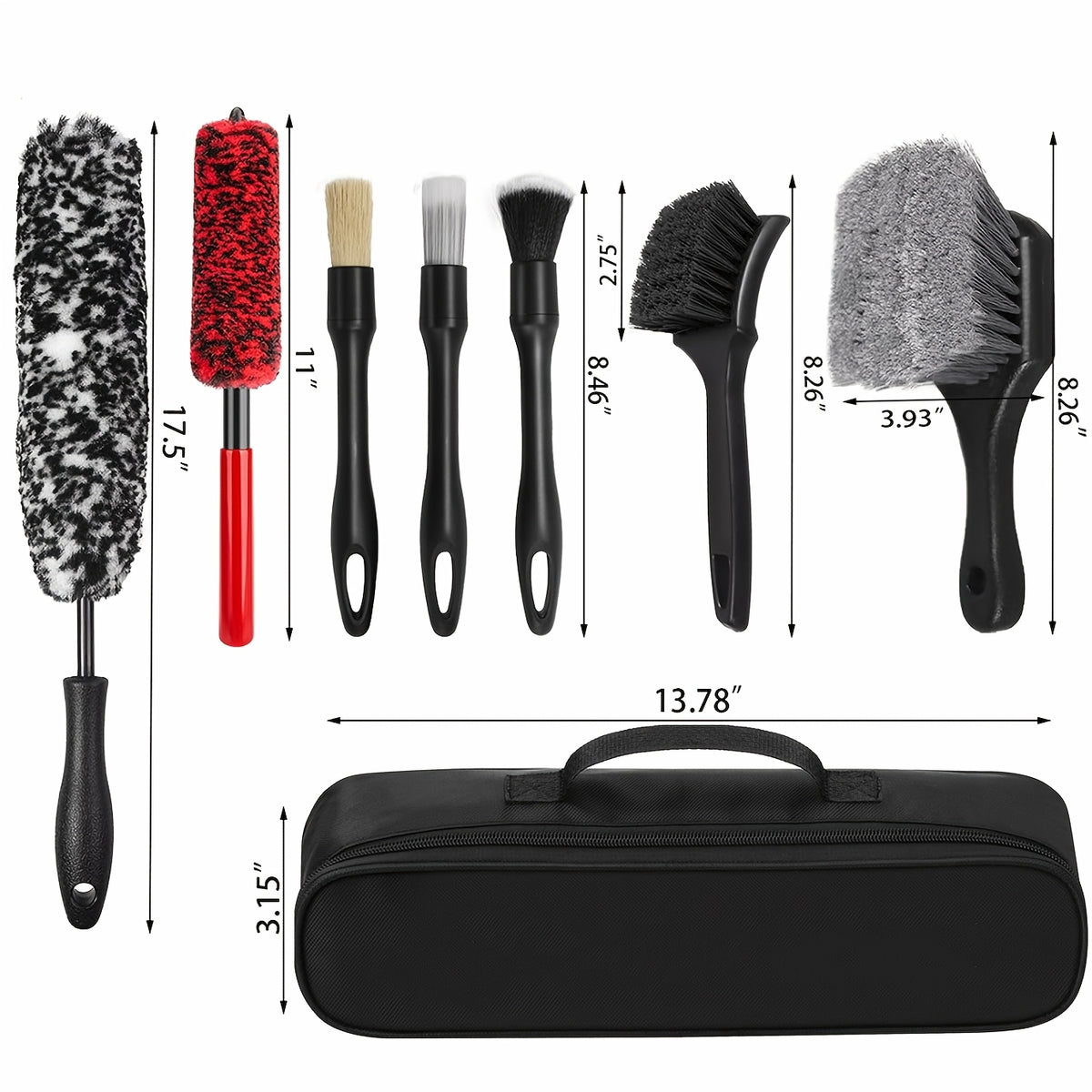 FCLUSLL 8pcs Car Wheel And Tire Cleaning Brush Set: A Flexible And Durable Set Of Wheel Cleaning Brushes, Suitable for Wheels And Tires