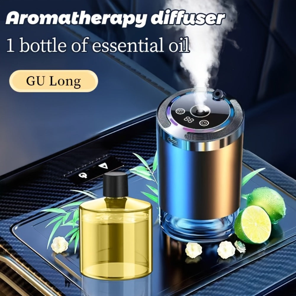 Car Aroma Diffuser - Smart In-Car Essential Oil Diffuser with Ambient RGB Light & Starlight Projection, Auto On/Off, Long-Lasting Natural Fragrance for Car, Home & Office (Gardenia or Cologne Scent)