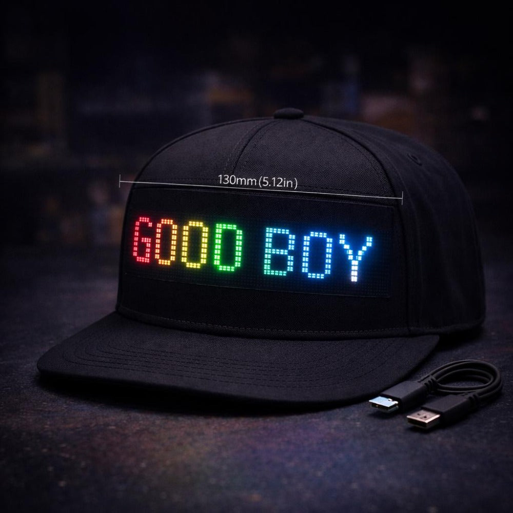 Programmable LED Hat App Controlled Scrolling Text Light Up Baseball Cap for Men Women Parties Halloween Christmas Gift USB Charging