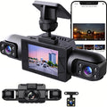 Multi-Angle Dash Cam with Four Lenses (Front, Rear, Left, Right), 1080P HD, Wide-Angle Lens, Night Vision, 24-Hour Parking Mode (Memory Card Not Included)