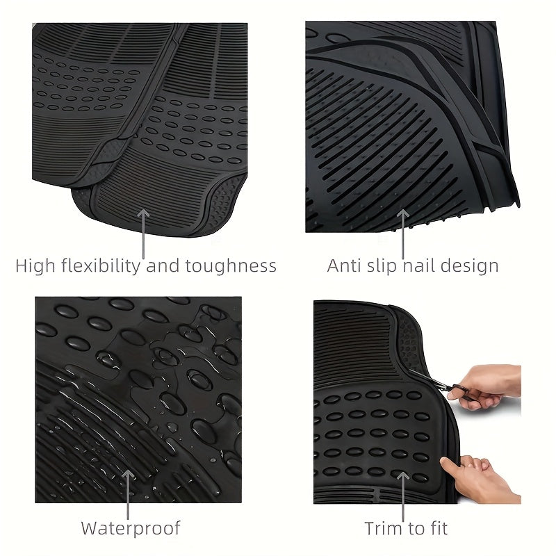 3pcs Durable Car Floor Mats, Durable PVC Non-slip And Easy to Clean, Universal Car Anti-skid Mats for Sedans And SUVs, Universal Design