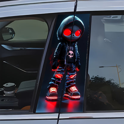 Skull Car Stickers 2pcs Waterproof Vinyl Decals – Funny Cartoon Bumper Sticker Set for Cars Trucks SUVs Motorcycles Helmets, Universal Fit, UV & Scratch Resistant