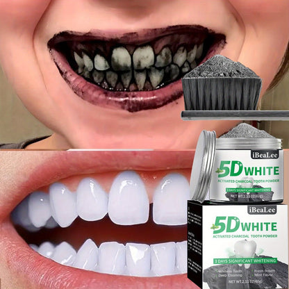 Activated Charcoal Teeth Whitening Powder 60g Natural Stain Remover for Coffee Tea Tobacco Deep Cleaning Dental Polish Breath Freshener Oral Care for Men Women Daily Whitening Treatment