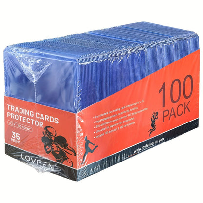 Top Loaders for Trading Cards 100ct – 3x4 Hard Plastic Card Sleeves for Baseball, Football, Basketball, Pokemon & Sports Cards – Rigid Card Protector Cases for Collectors