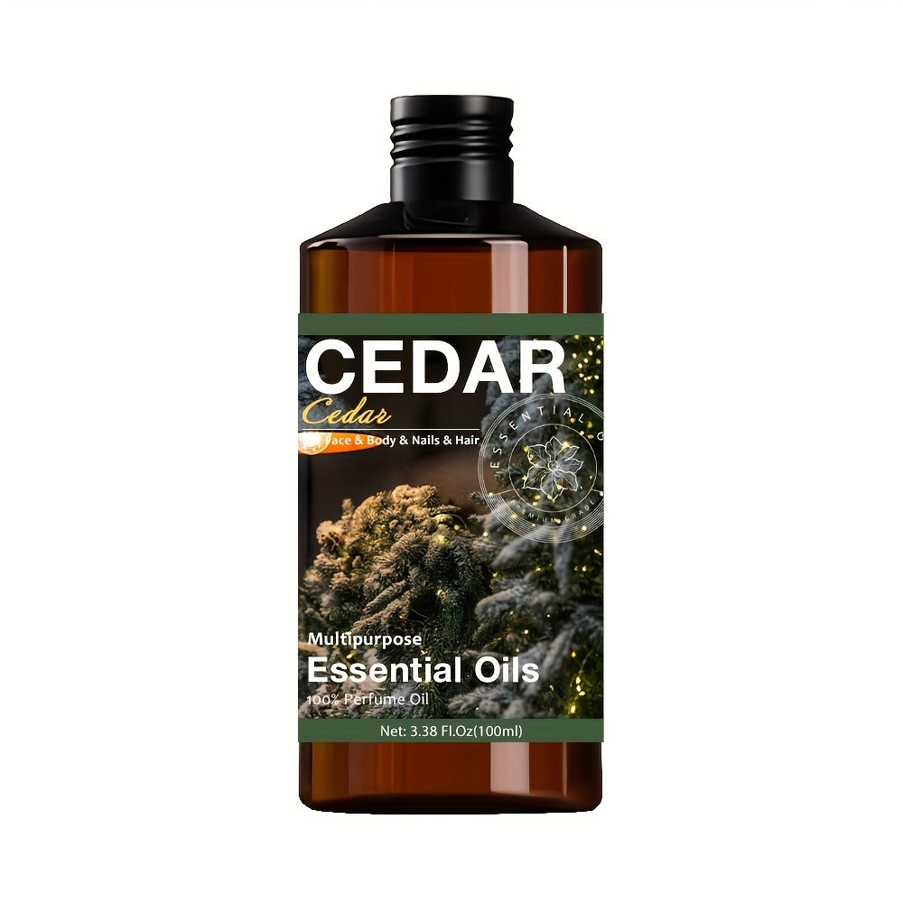 Cedarwood Essential Oil 100ml Pure Therapeutic Grade Undiluted - Aromatherapy Diffuser Oil for Relaxation Stress Relief Sleep Aid Skin Hair Scalp Nail Care Massage Meditation Wellness Gift Women Men