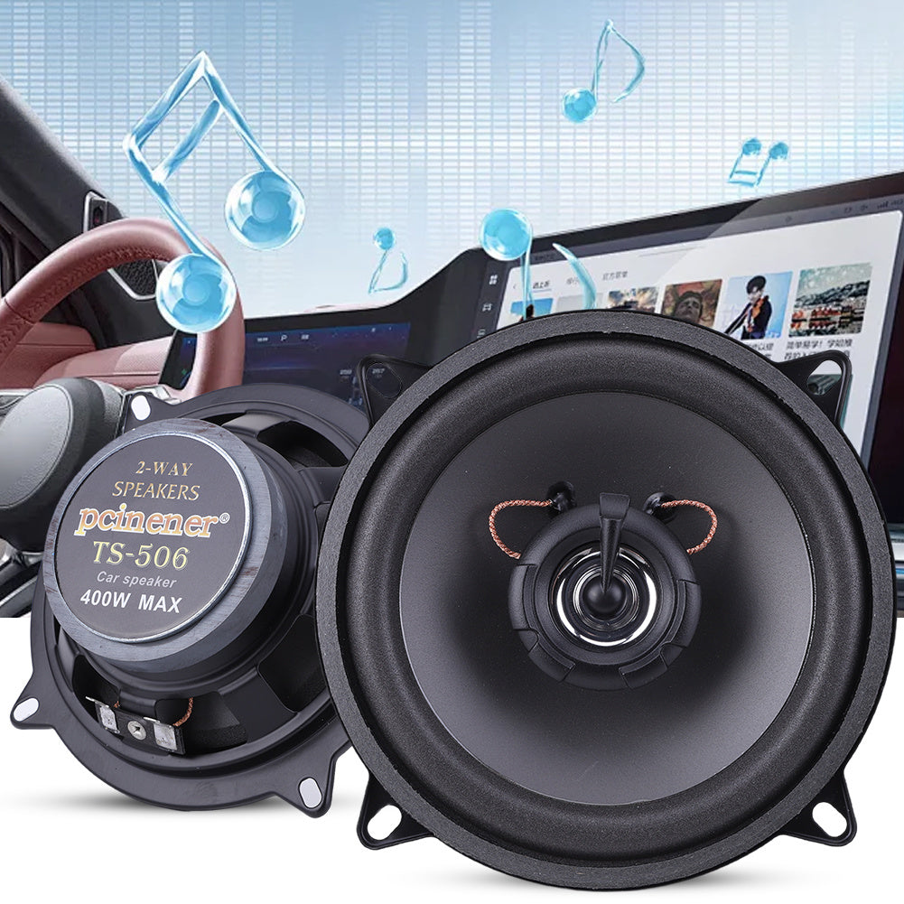 5 Inch Full Frequency Car Stereo Speaker 4 Ohms 2 Way Vehicle Audio Stereo Subwoofer 400W Full Range Frequency Auto Audio