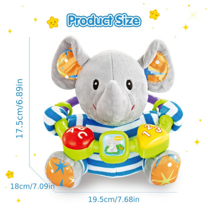 Musical Elephant Plush Toy with Music & Light – Soft Soothing Stuffed Animal for Baby Toddler Boys Girls, Calming Sleep Aid Bedtime Toy, Birthday Christmas Baby Shower Holiday Gift for Kids