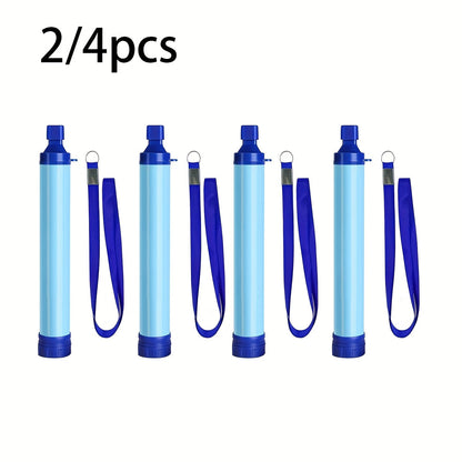 Portable Water Filter Straw for Outdoor Survival – Lightweight ABS Filtration Bottle for Hiking, Camping, Trekking & Emergency Use, Filters Springs, Streams, Lakes & Tap Water – 2 or 4 Pack