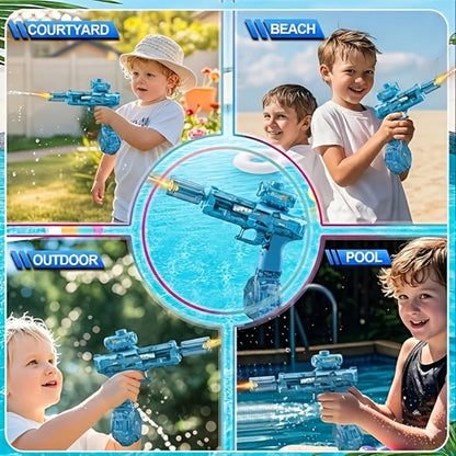 Electric Water Gun High Pressure Automatic Squirt Blaster with LED Flash & USB-C Rechargeable – 40ft Long Range Rapid Fire for Kids Teens Adults, Pool Beach Backyard Summer Outdoor Toy Gift
