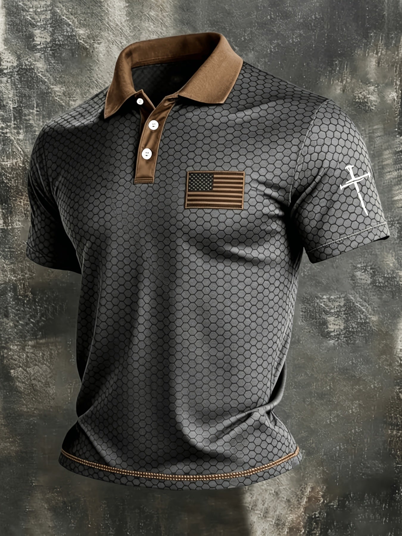 Men's Patriotic Polo Shirt - Collared Short Sleeve 681957