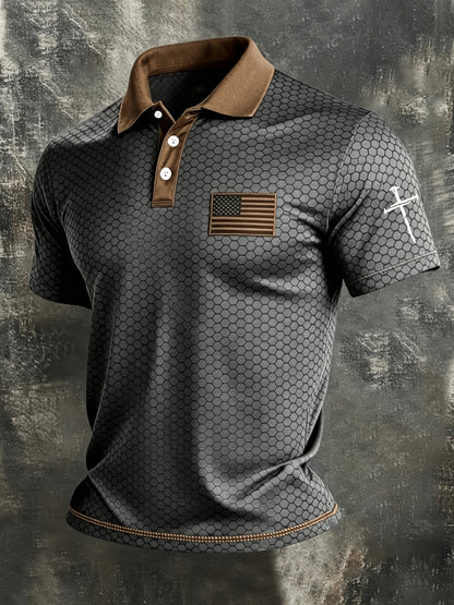 Men's Patriotic Polo Shirt - Collared Short Sleeve 681957