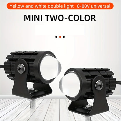 LED Work Lights 2pcs 24W Super Bright – Dual Color White & Amber, 9-36V Universal Fit for Car Truck ATV Off-Road SUV, Waterproof Driving Work Lamp Set