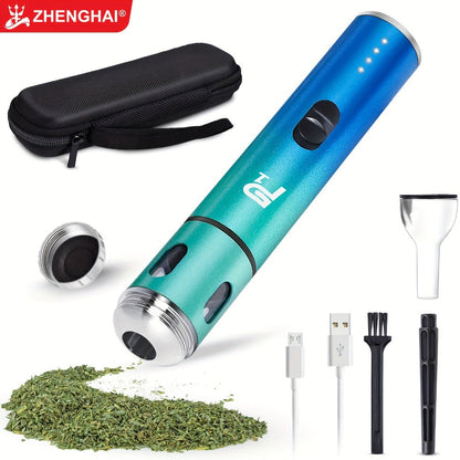 Electric Herb Grinder USB Rechargeable – Portable Spice Mill with One-Button Operation, Travel Bag, Funnel & Cleaning Brush | 4 Colors Available