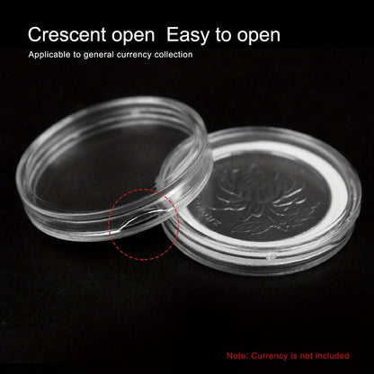 Clear Coin Capsules 300PCS with Adjustable EVA Foam Gaskets – Plastic Round Coin Holders for Collectors, Dollar Coin Protectors, Storage Box Included