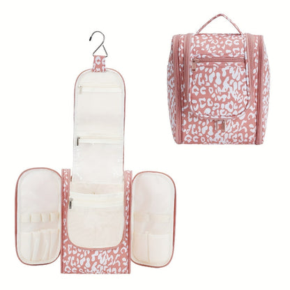 Hanging Toiletry Bag for Women Large Capacity Travel Makeup Organizer Bag with Hook Multi-Compartment Waterproof Cosmetic Pouch 16 Prints for Cruise Gym