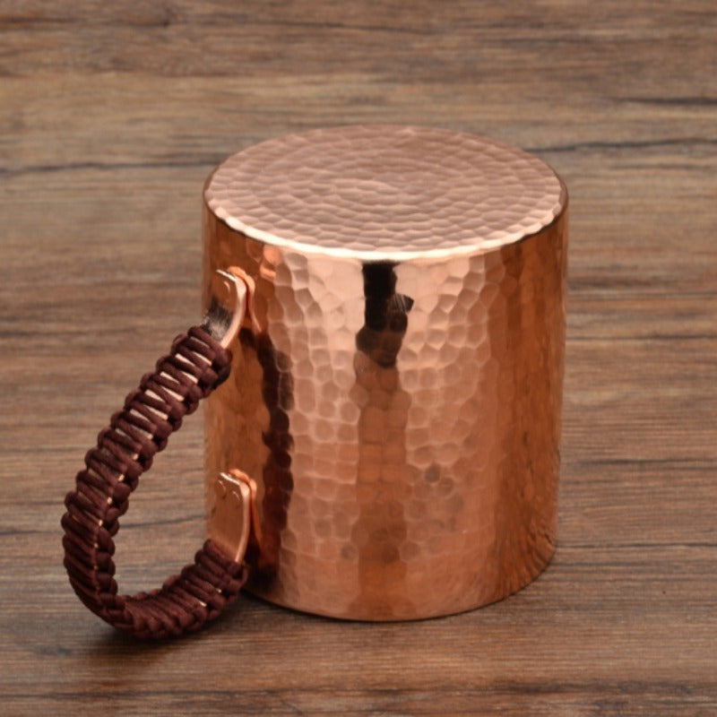 Moscow Mule Mug Hammered Copper 550ML – 100% Handcrafted Pure Solid Brass Cup with Rose Gold Finish | Heavy Gauge Traditional Cocktail Mug for Moscow Mule, Beer & Cold Drinks