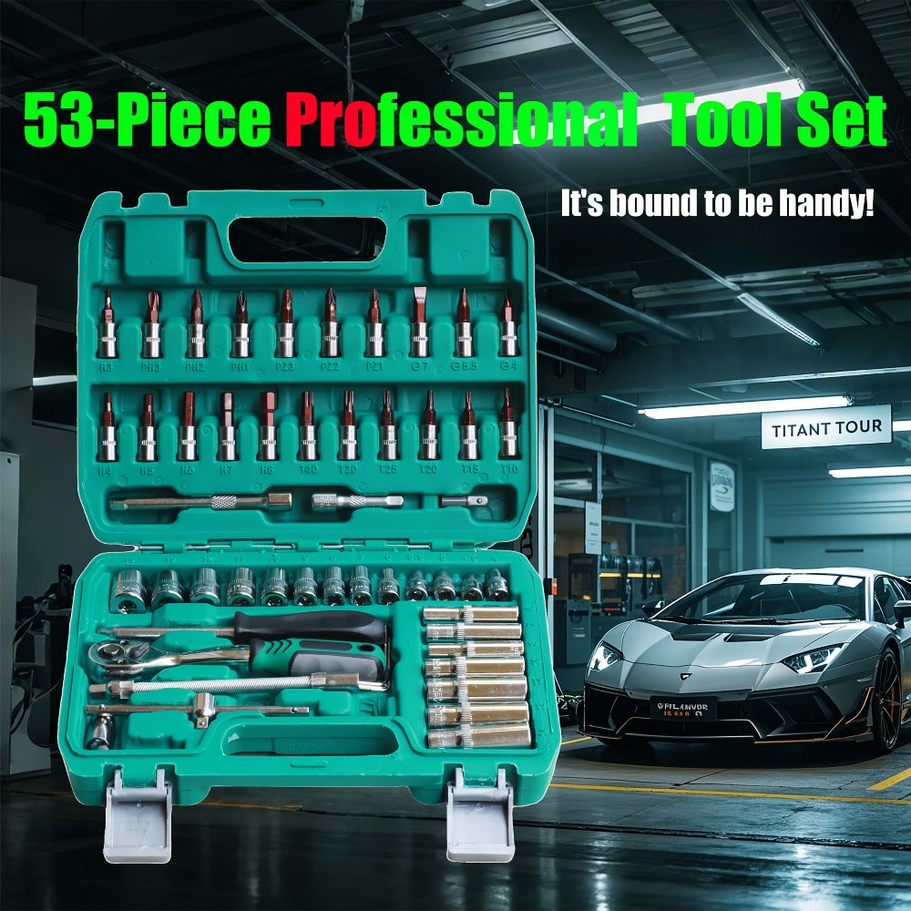 Mechanic Tool Kit Auto Repair Socket Set 1/4" 3/8" 1/2" Drive Ratchet Wrench Combination – 53 to 216-Piece Professional Grade Car Repair Tools with Depth & Standard Sockets