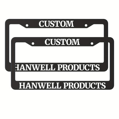 Custom License Plate Frame – 6 Font Styles, Heavy-Duty Weather-Resistant Car Tag Holder, Personalized Front & Rear License Plate Border Cover