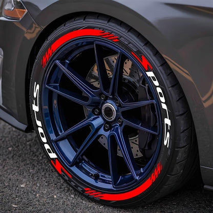 Tire Letter Stickers – Sport Racing PVC Tire Decals for Car & Motorcycle, Self-Adhesive Raised Letter Stickers, Cool Car Modification Decoration (Pack of 8)