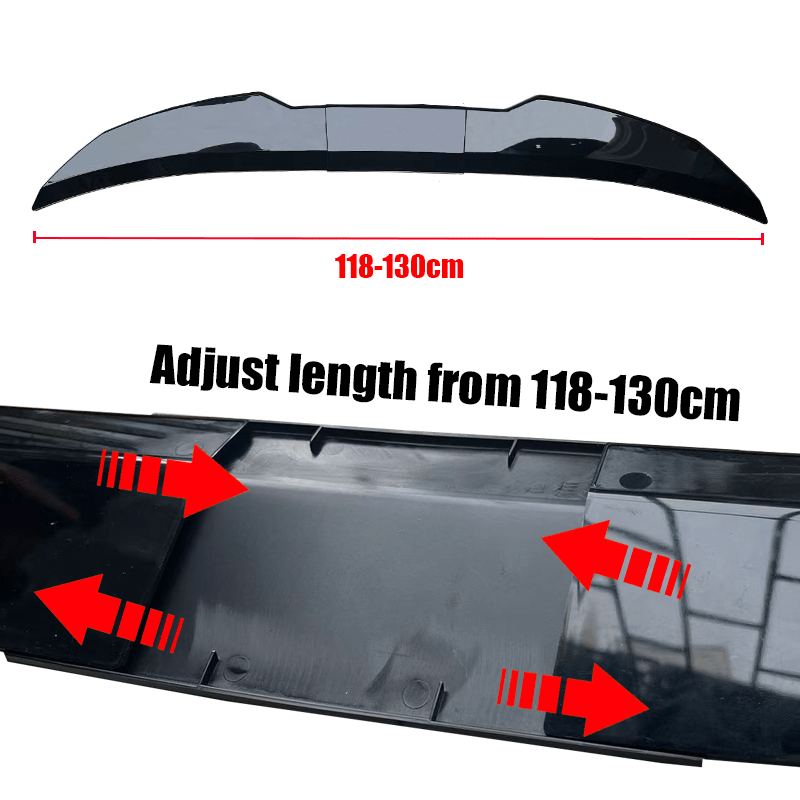 New Style Universal 3pcs Sedan Rear Trunk Tail Rear Wing Spoiler 46.06-50.0inch Adjustable DIY Refit Boot Wings Spoiler Car Accessory