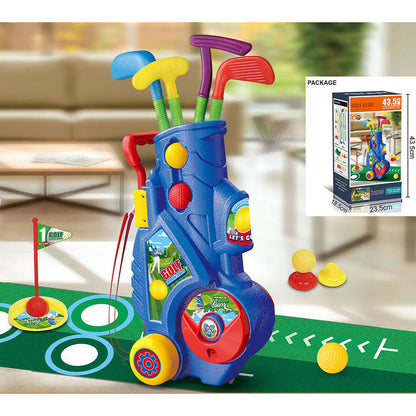 Kids Golf Club Set with Putting Mat, Balls & Golf Cart | Family Indoor Outdoor Sports Toy, Fun Gift for Boys Girls