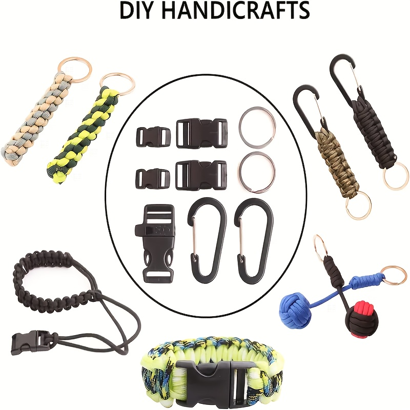 Paracord Bracelet Making Kit DIY Nylon Rope Craft Set with 5 Types of Buckles for Bracelets Keychains Lanyards Survival Gear Beginner to Advanced Handmade Jewelry Craft Supplies