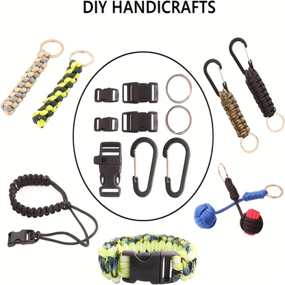 Paracord Bracelet Making Kit DIY Nylon Rope Craft Set with 5 Types of Buckles for Bracelets Keychains Lanyards Survival Gear Beginner to Advanced Handmade Jewelry Craft Supplies
