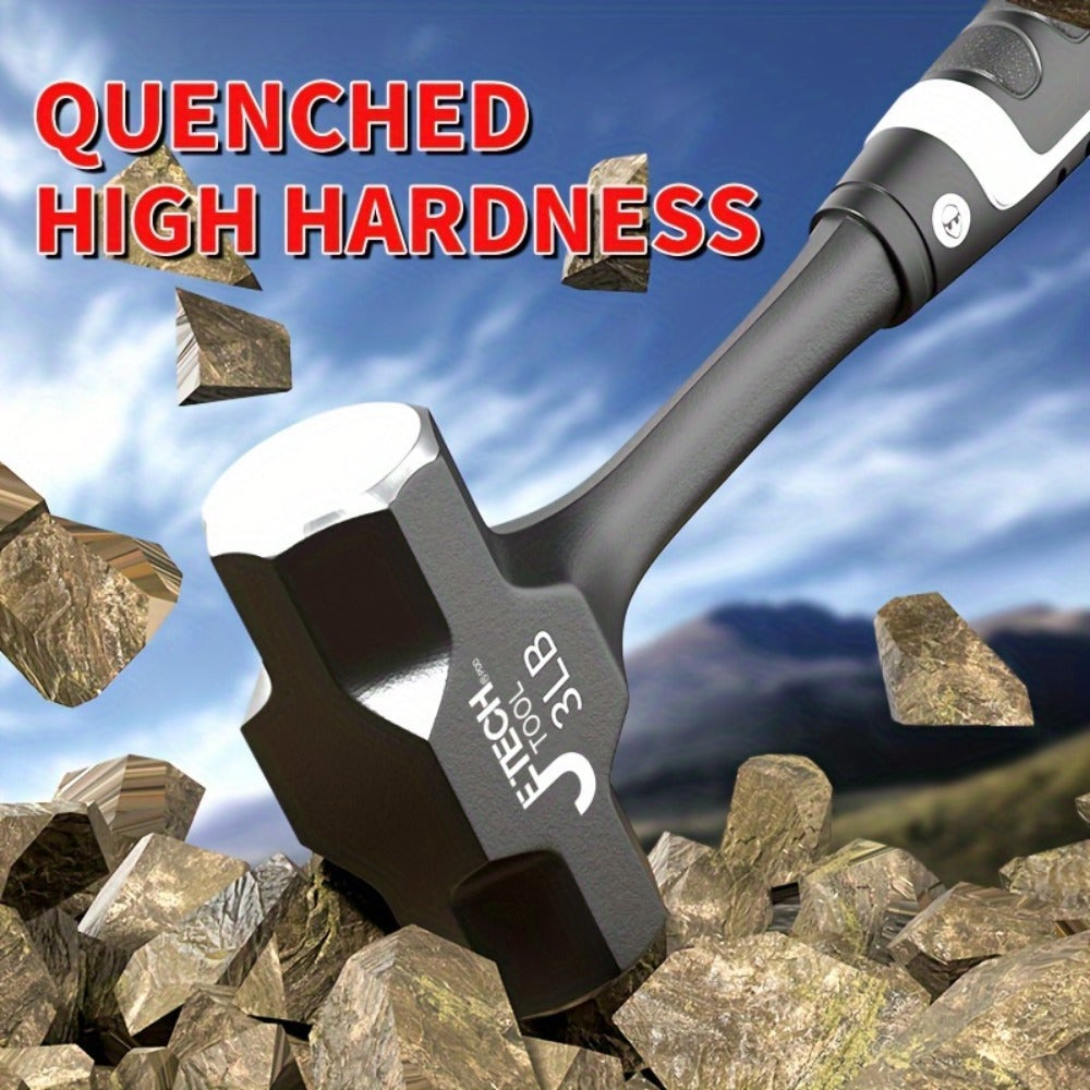 Octagonal Hammer 2/3/4 LB – Heavy-Duty Non-Slip Handle, Professional Masonry & Demolition Sledge Hammer for Stone, Concrete, Construction & DIY Home Projects