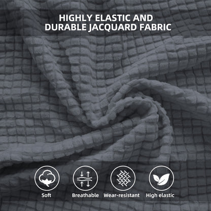 4pcs RV Dinette Cushion Covers, Stretch Jacquard RV Sofa Cushion Covers, Machine Washable, Dustproof Anti-Pet Hair RV Backrest Seat Cover Sofa Slipcovers for Booth Seats RV Camper Van Car Bench Protective Decor, Without Battery