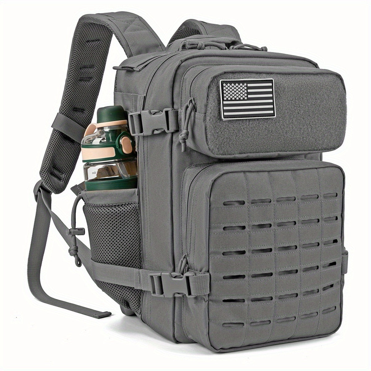 Tactical Laptop Backpack 25L MOLLE Unisex – Office & Hiking Daypack with Dual Cup Holders for Men & Women, 3-Day Bug Out Bag, Trekking & Laptop Organizer, 9 Colors: Black, Green, Pink & More