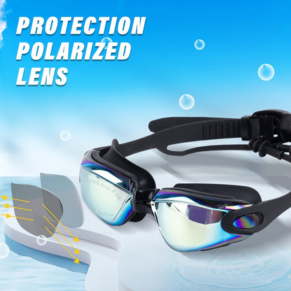 Anti-Fog Swimming Goggles for Adults – HD Clear Vision, Waterproof Silicone, Adjustable Strap, UV Protection for Pool & Outdoor Sports (4pcs)