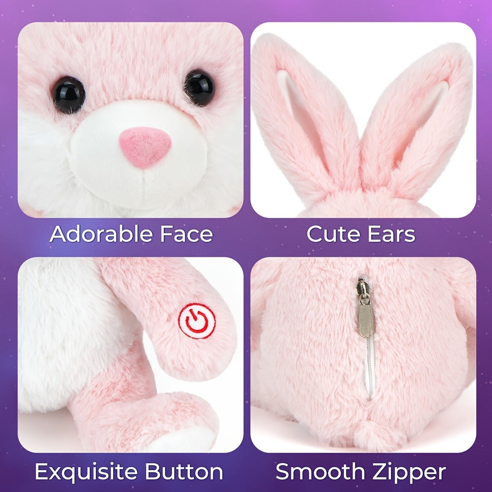LED Glow Bunny Stuffed Animal 8 & 12 Inch Kawaii Rabbit Plush Toy — Soft Night Light Easter Bunny Plushie for Kids Girls Boys, Birthday Easter Christmas Valentine Holiday Gift