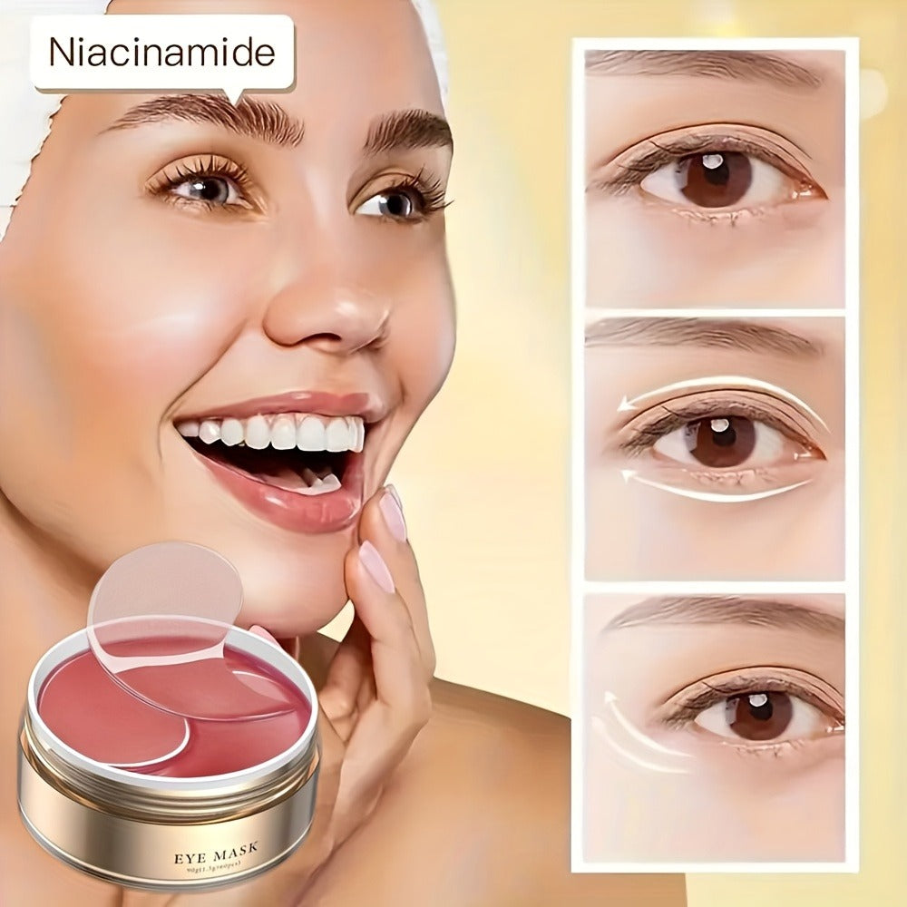 Caffeine Eye Masks 60 Pcs Under Eye Gel Pads - Hyaluronic Acid & Collagen for Dark Circles Puffiness & Fine Lines, Hydrating Skincare Treatment, Gift for Women