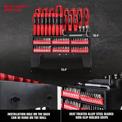 Magnetic Screwdriver Set 100/118/126-Piece – Insulated Chrome Vanadium Bits with Ratchet, Precision & Torx Drivers, Non-Slip Handles, Organized Storage Case for Electronics, Auto & DIY Repair