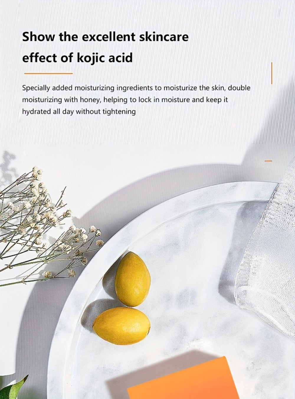 Kojic Acid Brightening Bar Soap 6-Pack – Rose Extract & Glycerin Formula for Dark Spots, Oil Control & Even Skin Tone | Moisturizing Gentle Cleanser for Face, Hand & Body | Natural Orange Scent, 100g Each