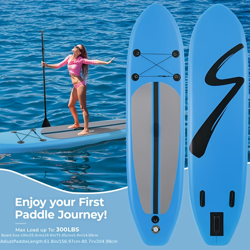 Stand Up Paddle Board 10ft 350lbs Inflatable SUP 3 Fins EVA Non-Slip Deck 12-15PSI Alloy Paddle Hand Pump Repair Kit Carrying Bag for Beginners All Skill Levels