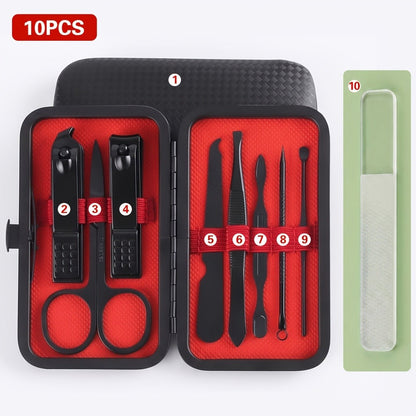Stainless Steel Nail Clipper Set & Pedicure Kit 10 17 24 Piece – Manicure Tools with Nail File, Ear Scoop, Eyebrow Trimmer & Foot Sharpener, Travel Portable Grooming Kit for Women Men Family