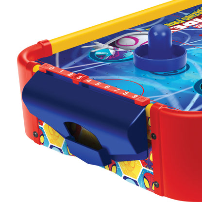Kids Tabletop Air Hockey Table Marvel Spidey and His Amazing Friends - Officially Licensed Wood Surface, Manual Score Tracker, Indoor Game for Boys Girls Ages 3+ | Birthday Christmas Holiday Gift