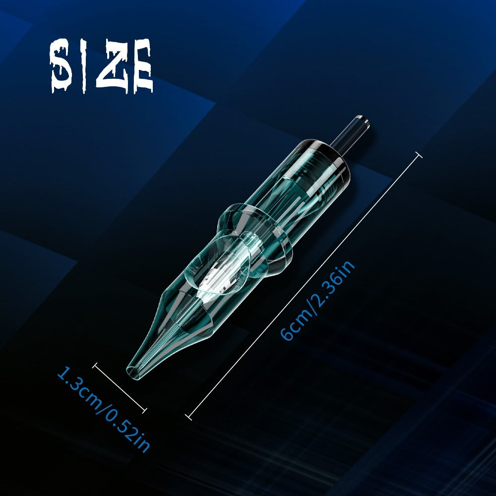 EO Sterilized Tattoo Cartridge Needles 50pcs Mixed Sizes 3RL 5RL 7RL 9RL 5RS 7RS 9RM 15RM 7M1 15M1 - Anti-Backflow Membrane Round Liner Shader Magnum for Tattoo Machine Pen & Body Art